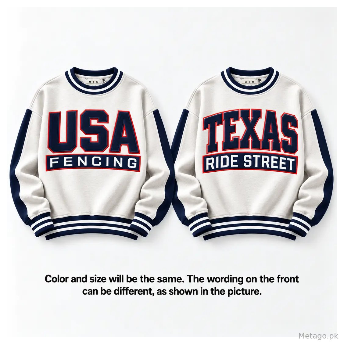 Men & Women Stitched Fleece Embroidered Crewneck Sweatshirt