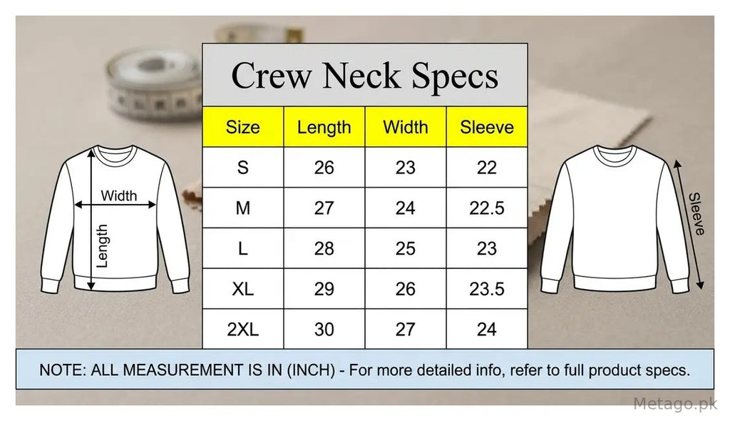 Men & Women Stitched Fleece Embroidered Crewneck Sweatshirt