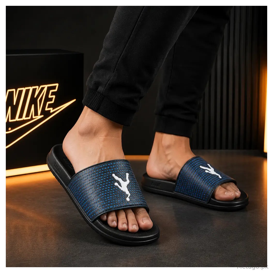 Men's EVA Blue Jordan Fancy Slide Slippers
