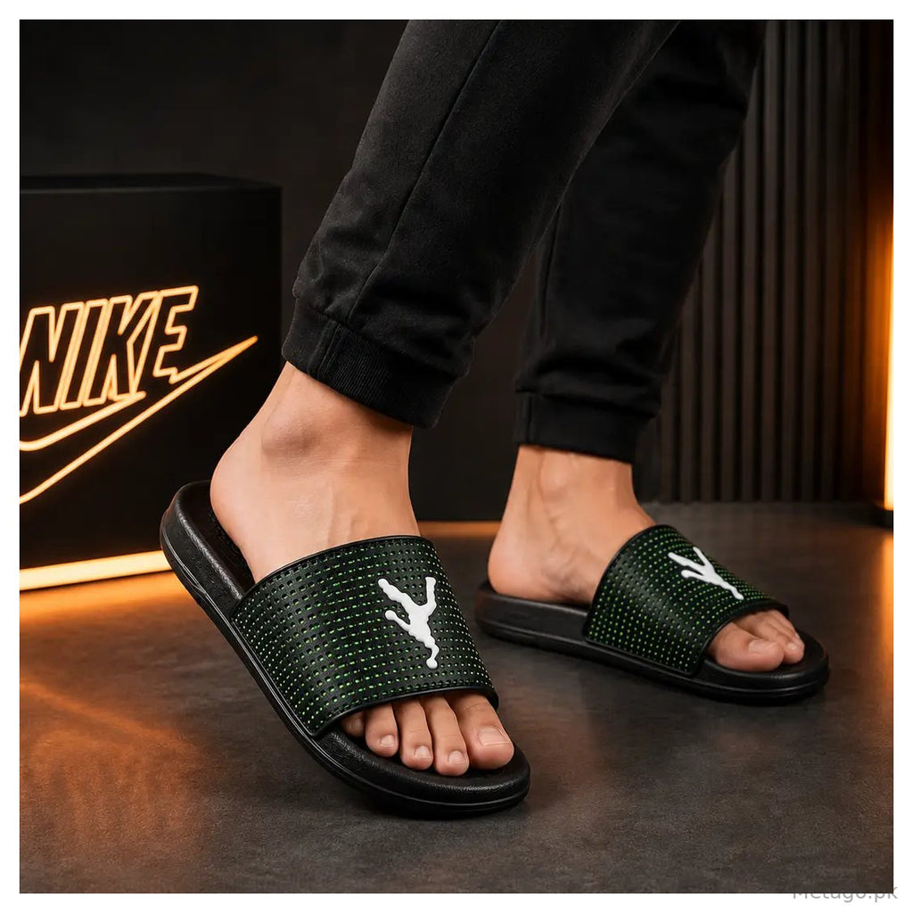 Men's EVA Jordan style Casual Green Slide Slippers