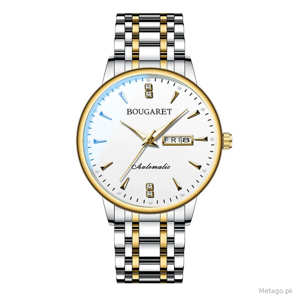 Men's Waterproof Luminous Calendar Watch with Stainless Steel Band
