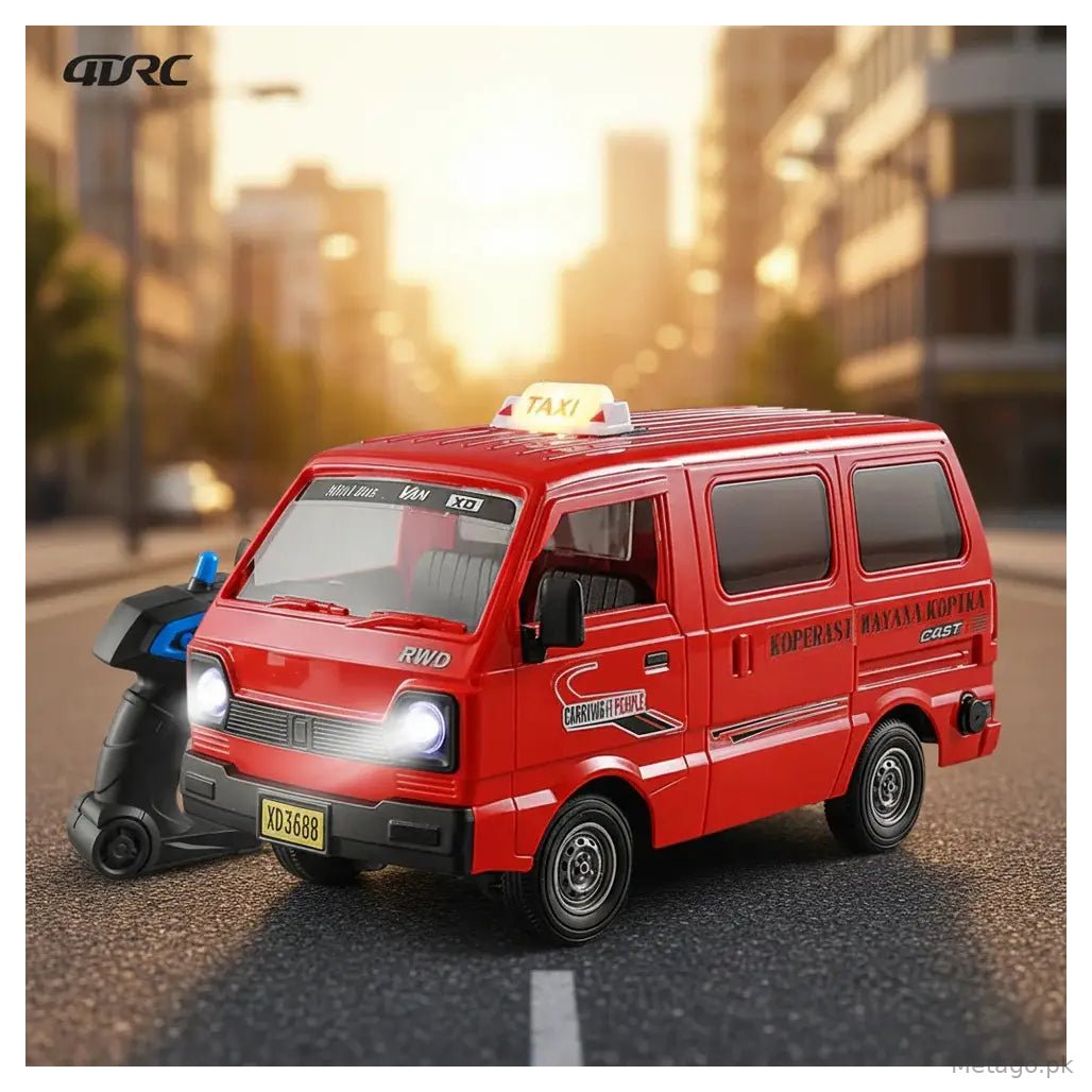 Remote Control Taxi Van for Kids  pray RC Taxi with LED Lights