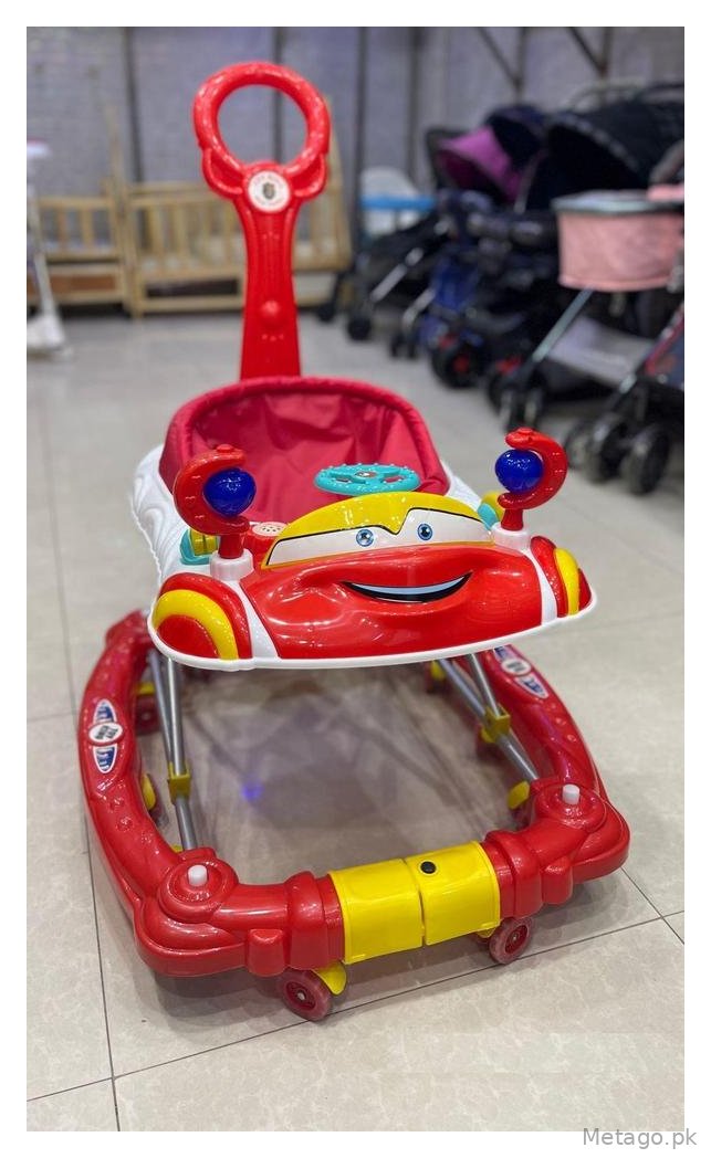 3-1 Walker Stroller Red Yellow Car Theme Waterproof