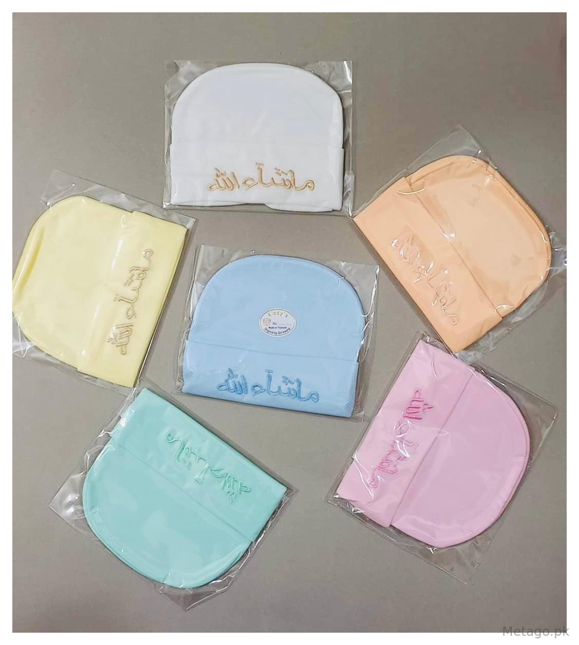 Embroidered Baby Caps Set of 3 Cotton Pakistan
