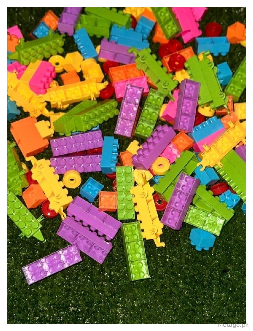 Multicolor Baby Blocks Set 226 Pcs Green Zipper Bag