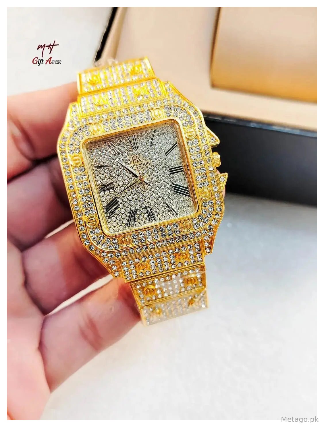 Luxury iced out crystal Dial Watch