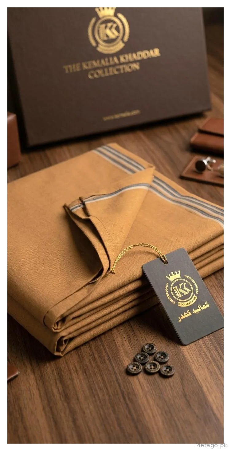 Brown Khaddar Men Suit with 8 Buttons