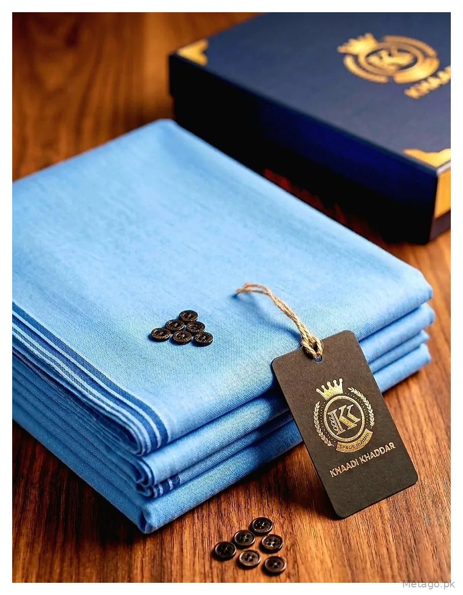 Men's Unstitched Wash & Wear Blue Suit Fabric