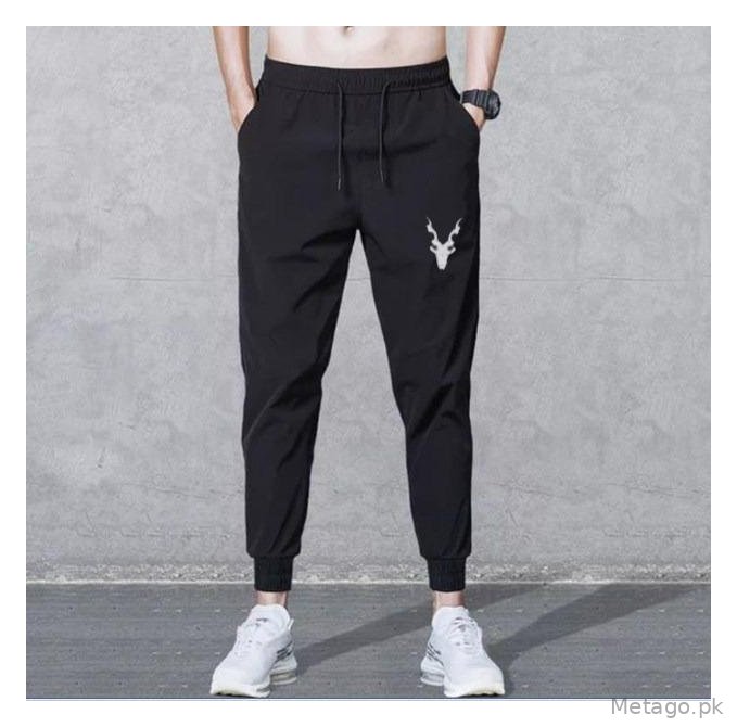 Men's Printed Track Suit Black Slim Fit Summer Wear