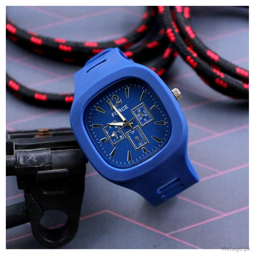 Blue Silicone Men's Watch Water Resistant Lightweight