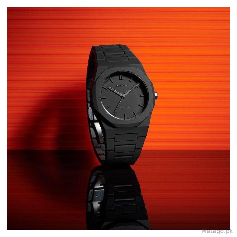 Men's Black Aluminum Analog Watch Water Resistant