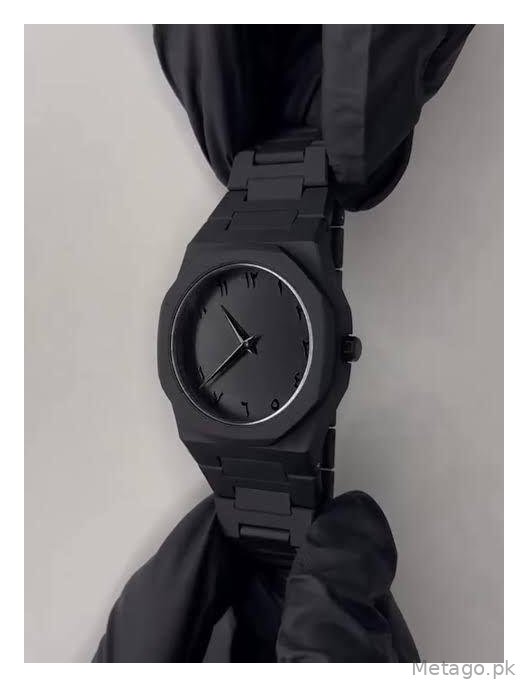Men's Black Aluminum Analog Watch Water Resistant