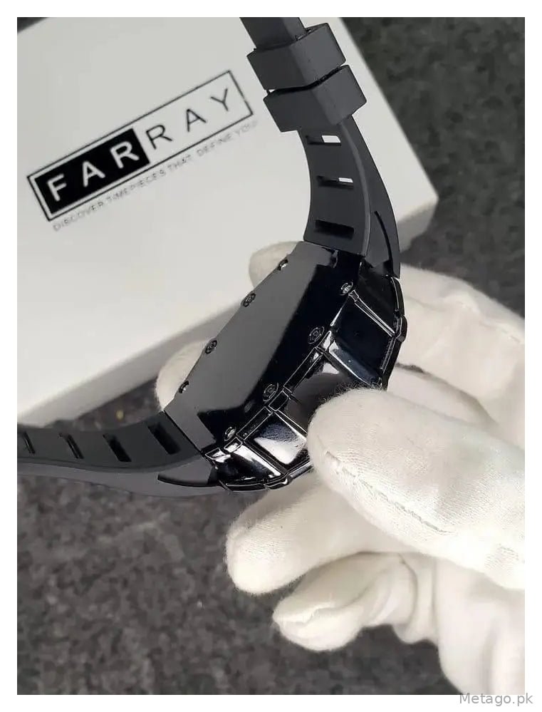 Richard Black Belt Skeleton Watch