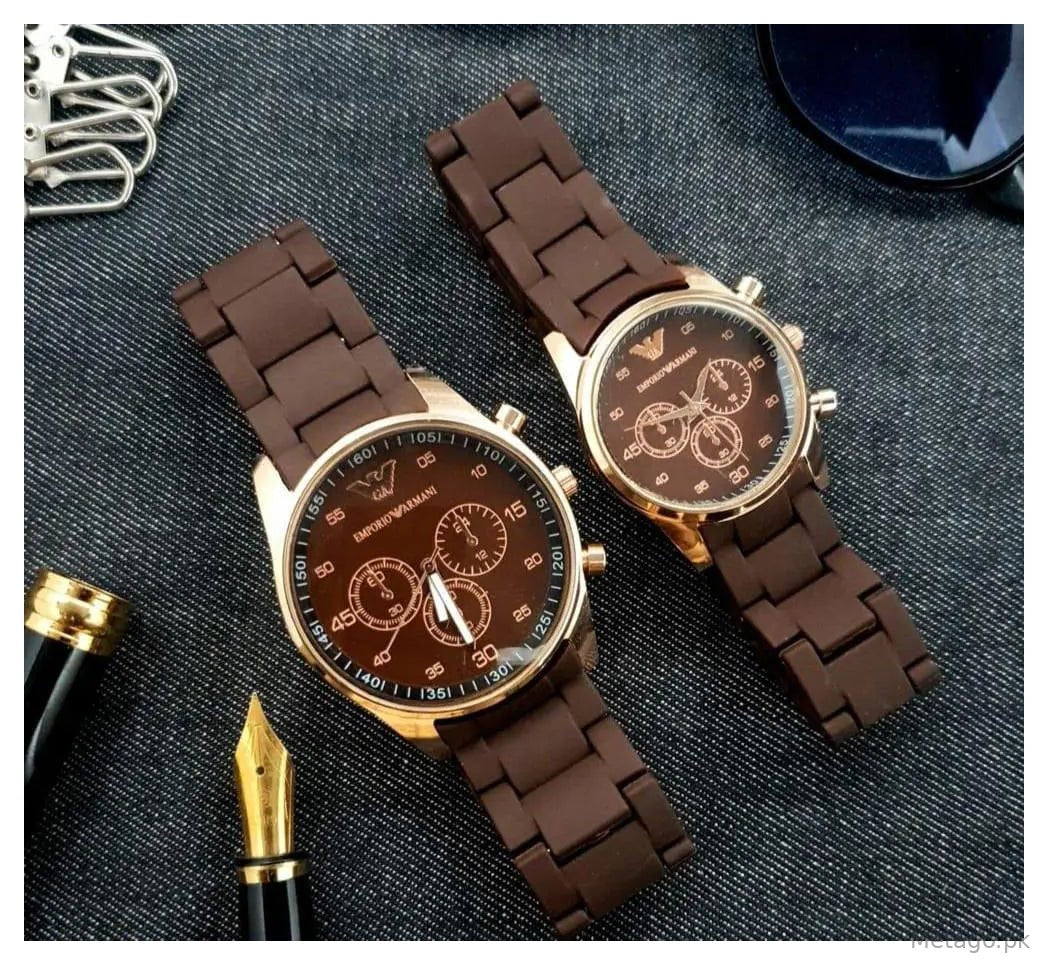 Unisex Chronograph Armani Couple Watch