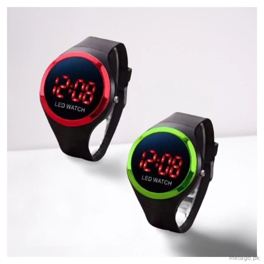 LED Watch for Boys Girls Black Silicone Casual Sport