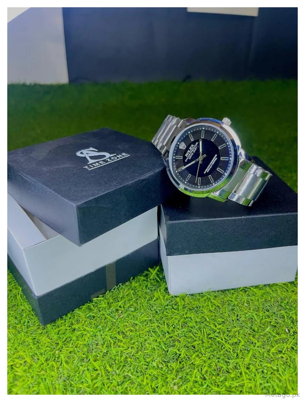 Rolex Men Stainless Steel Chain Watch with Dial