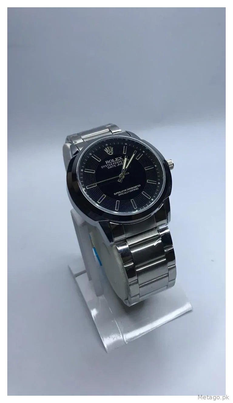 Rolex Men Stainless Steel Chain Watch with Dial