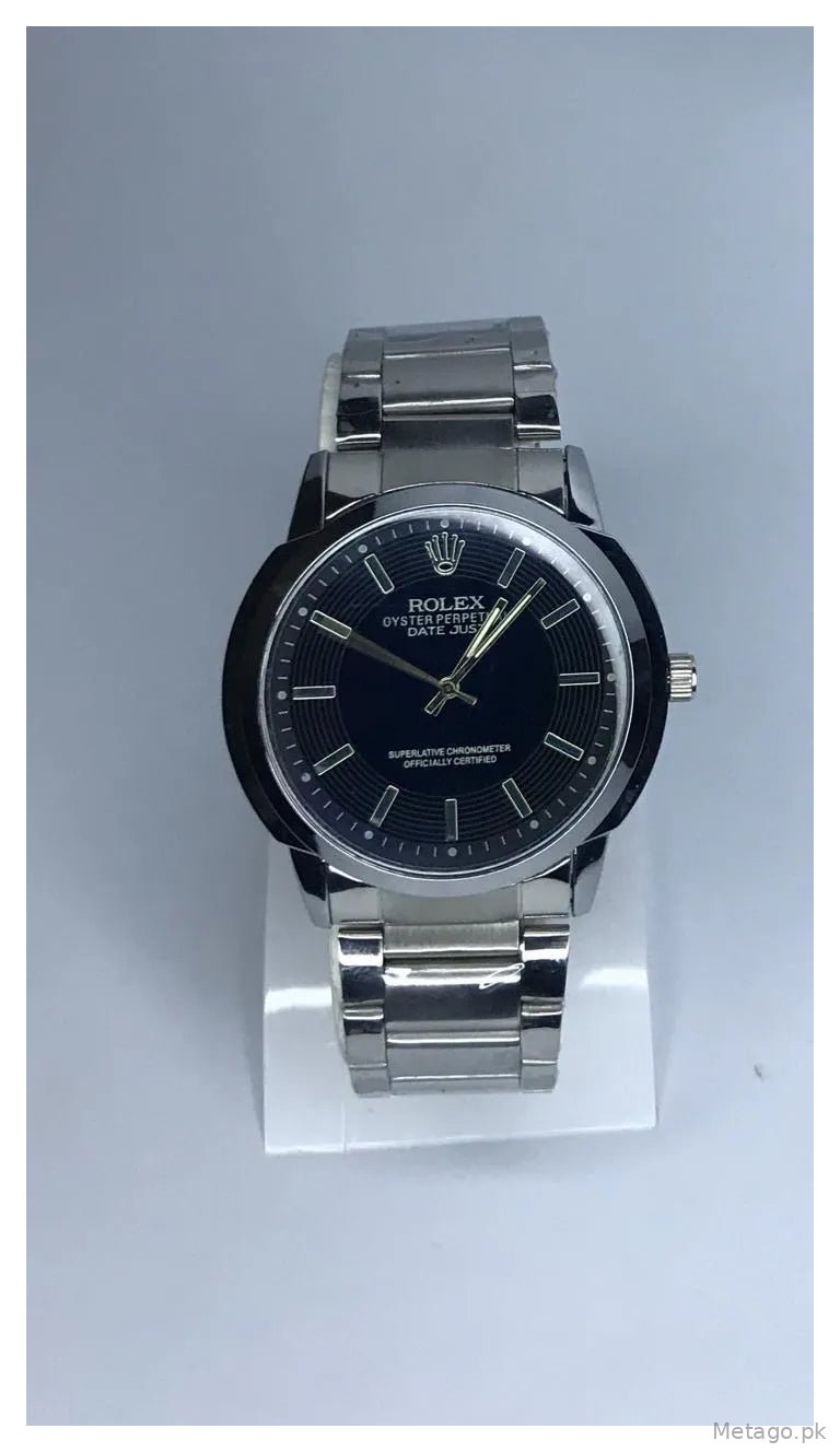 Rolex Men Stainless Steel Chain Watch with Dial