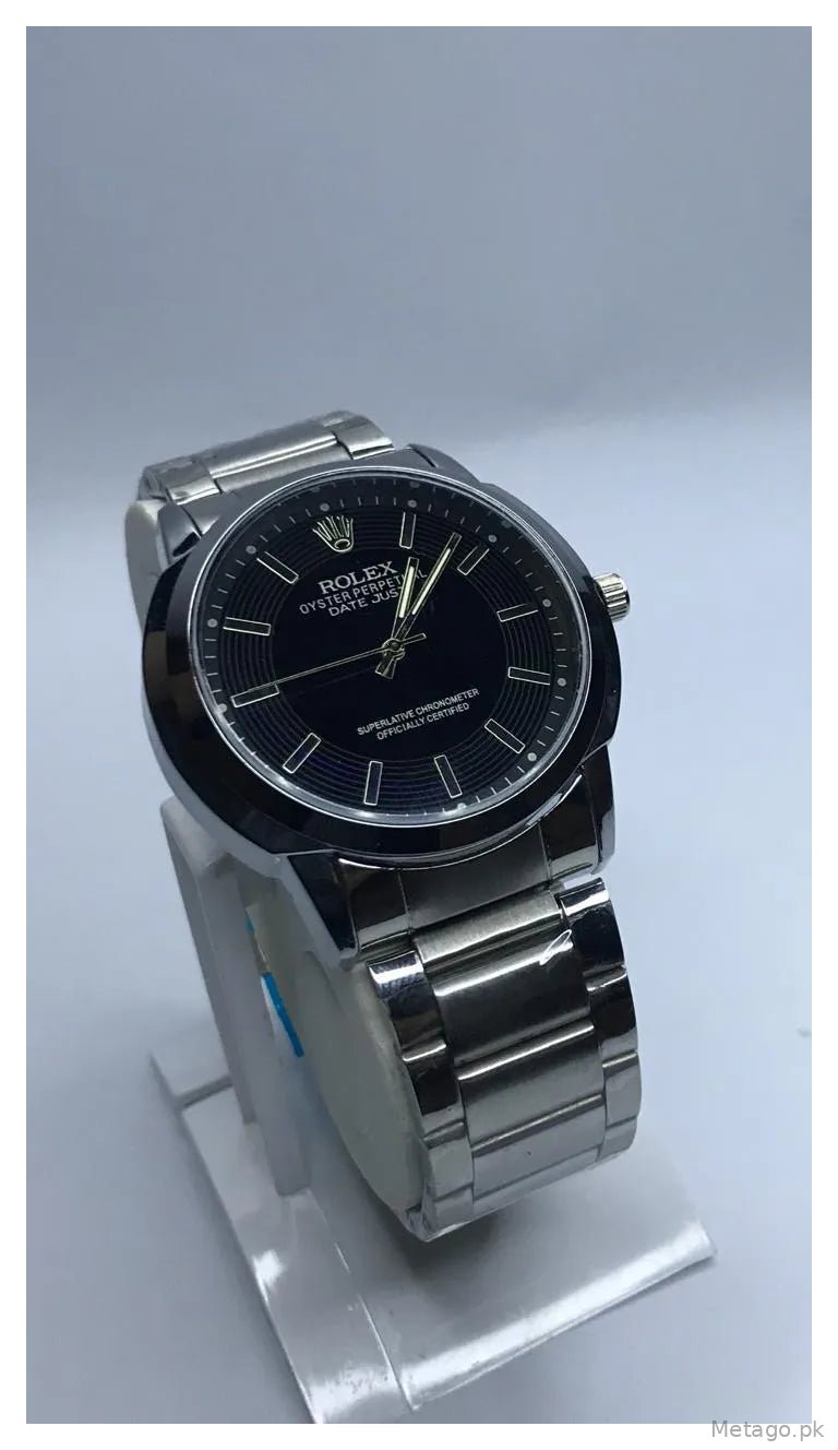 Rolex Men Stainless Steel Chain Watch with Dial
