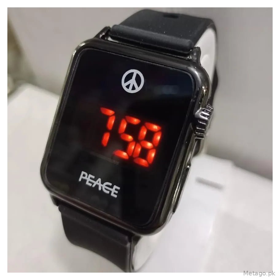 Modern Bluetooth Smartwatch with LED Display & Silicone Strap