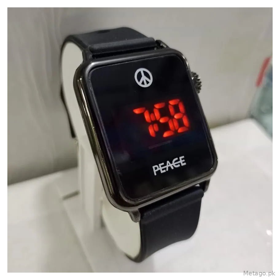 Modern Bluetooth Smartwatch with LED Display & Silicone Strap