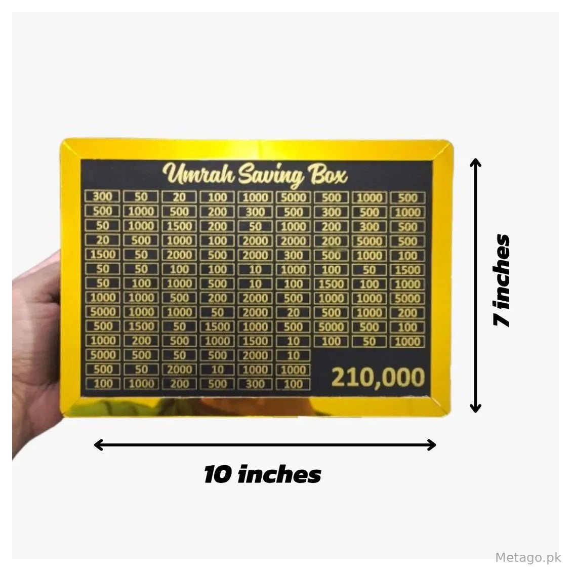 Umrah Savings Box Golden Black Wood 210k