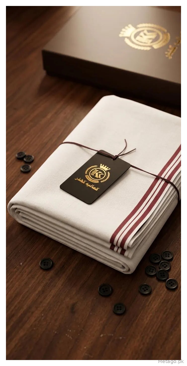 White Khaddar Men Suit Fabric 3.5m