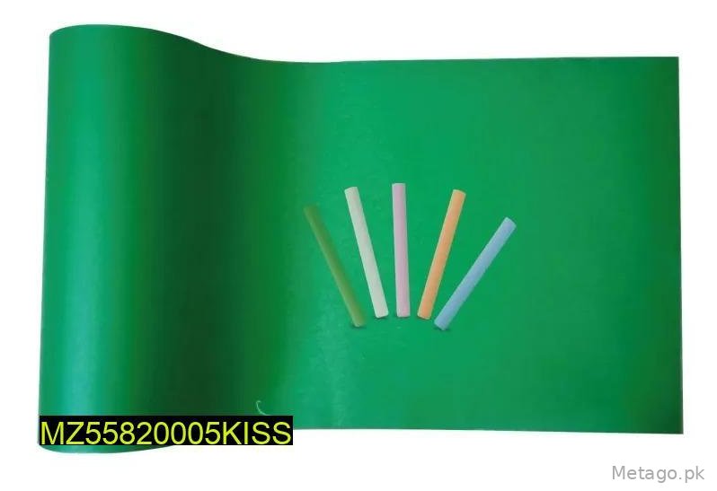 Green Chalkboard Sticker 16x36 Inch with 5 Chalks