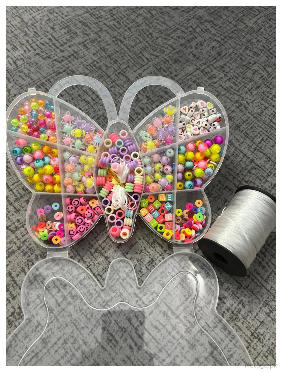 Butterfly Beads Box with Elastic Thread for DIY Crafts