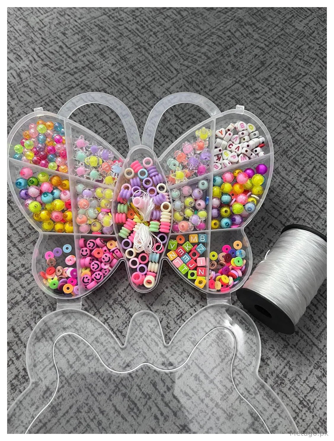 Butterfly Beads Box with Elastic Thread for DIY Crafts