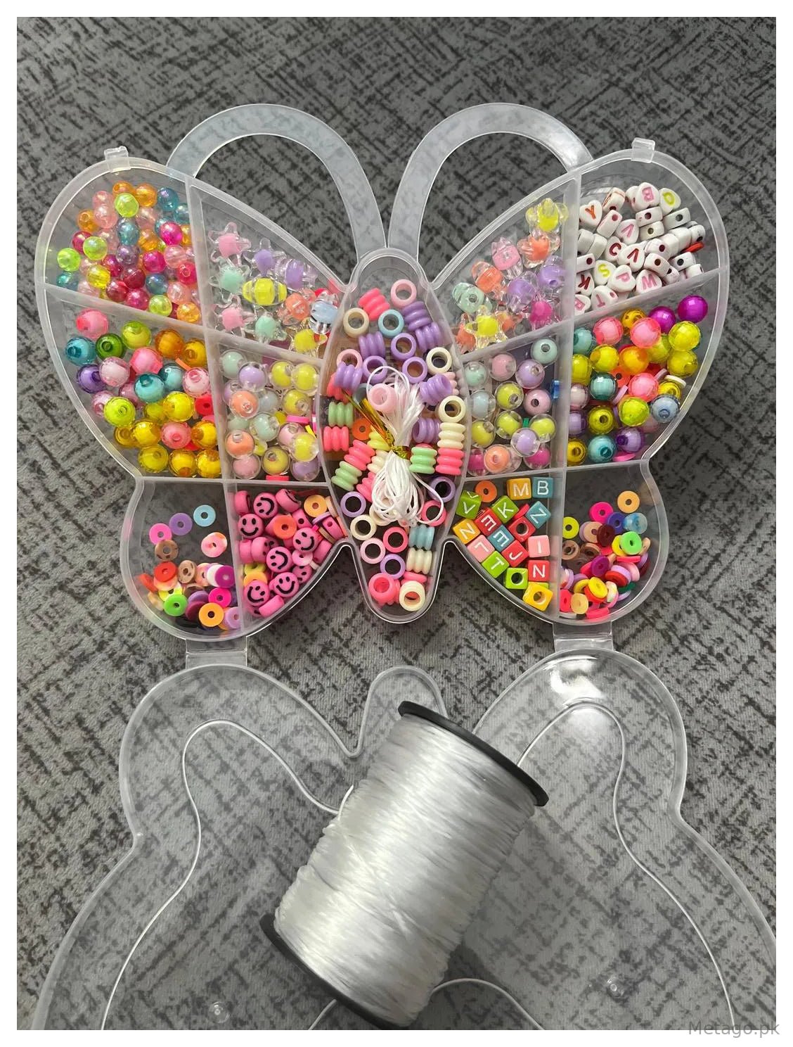 Butterfly Beads Box with Elastic Thread for DIY Crafts