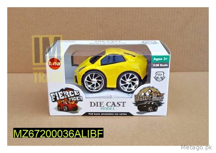 Yellow 1:36 Scale ABS Toy Car for Kids 3+