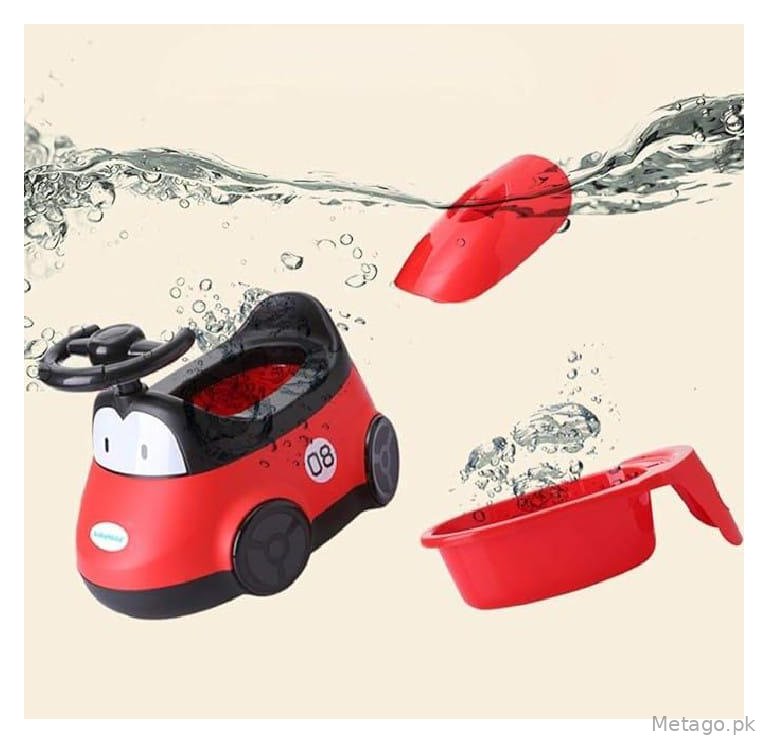 Red Baby Toilet Training Car with Music & Lights