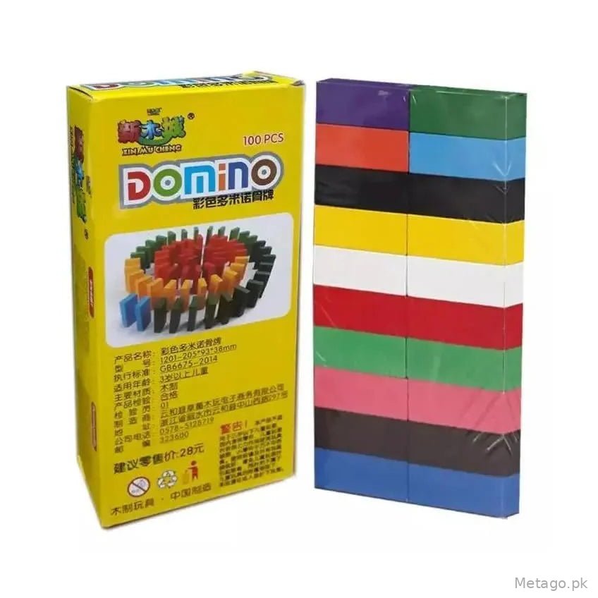 Domino Wooden Building Blocks 100 Pcs Multicolor