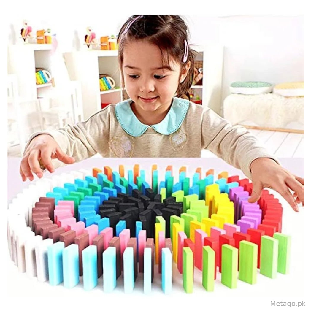 Domino Wooden Building Blocks 100 Pcs Multicolor