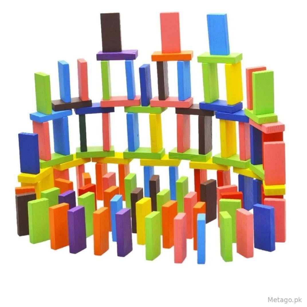 Domino Wooden Building Blocks 100 Pcs Multicolor