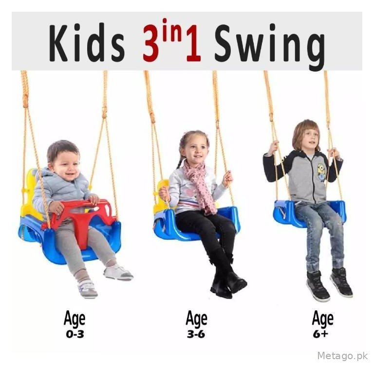 3-in-1 Swing for Kids Plastic Outdoor Play