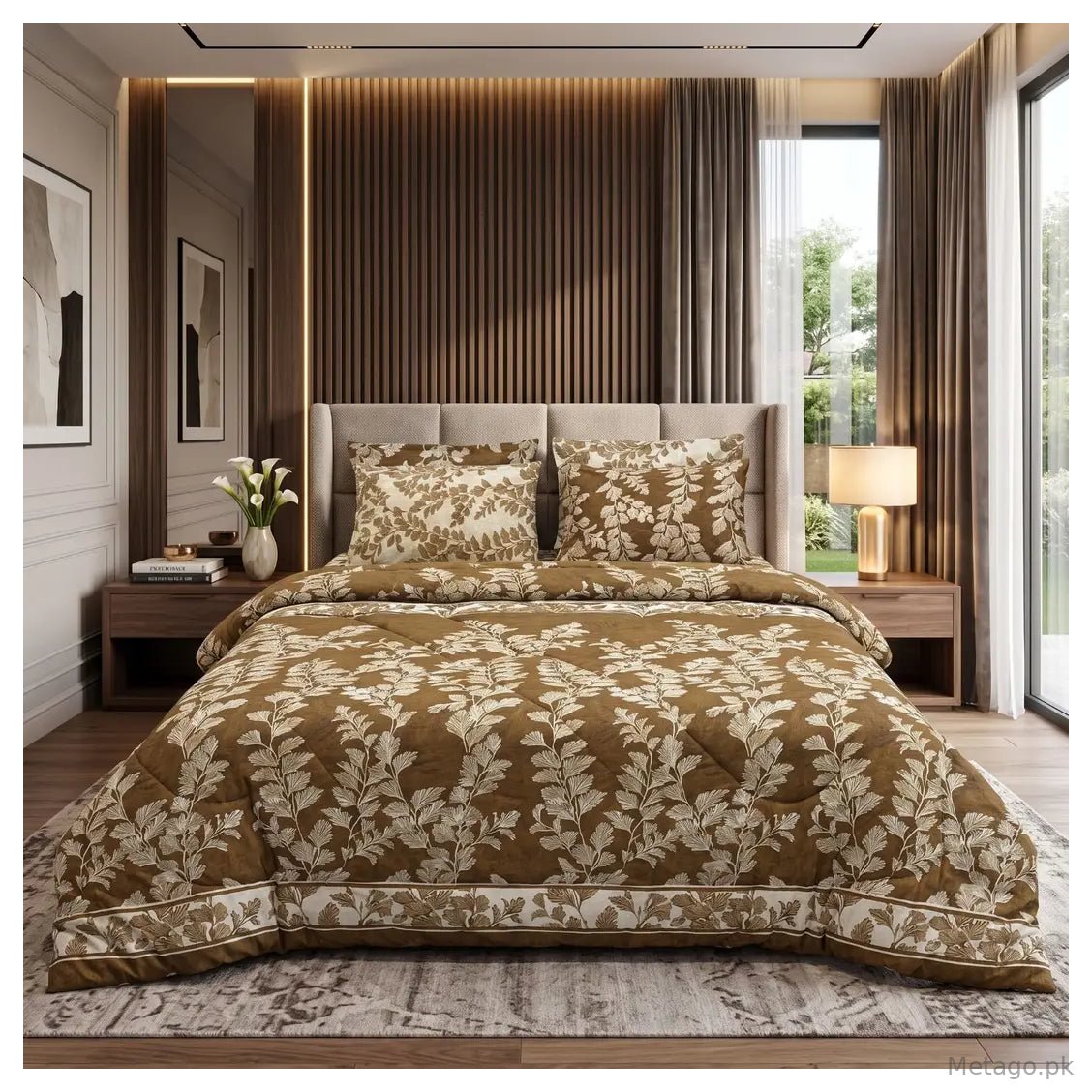 Exclusive 6 Pcs Cotton Salonica Printed Double Razai Set
