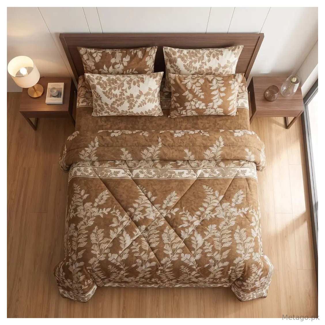 Exclusive 6 Pcs Cotton Salonica Printed Double Razai Set