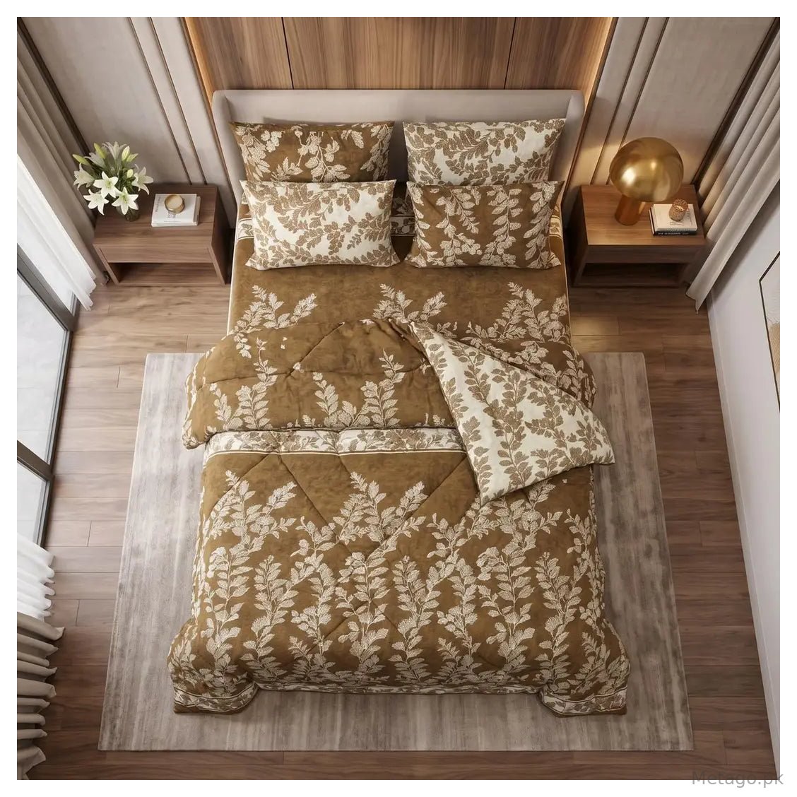 Exclusive 6 Pcs Cotton Salonica Printed Double Razai Set