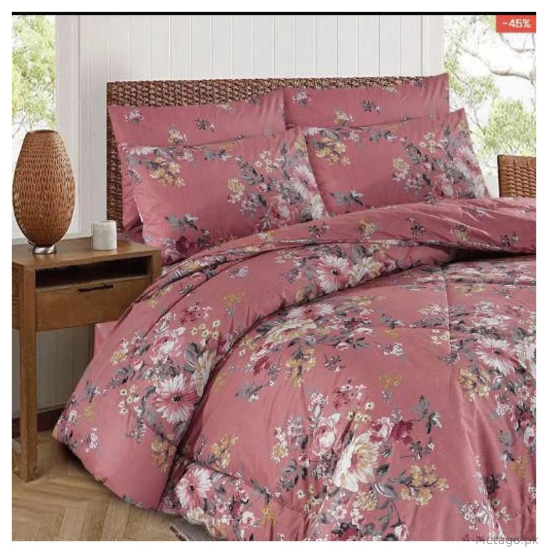 Luxurious 6 Pcs Cotton Salonica Printed Razai Set