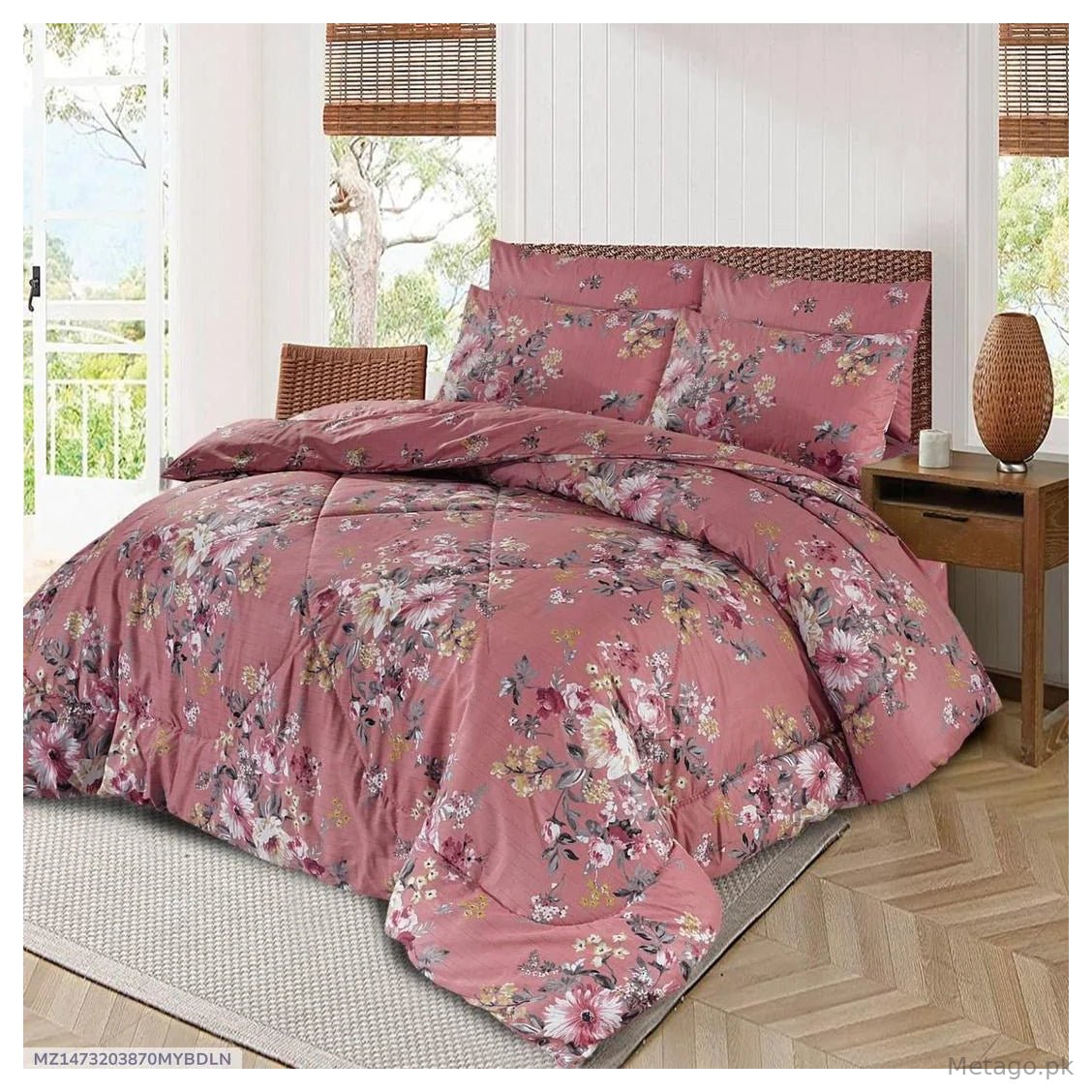Luxurious 6 Pcs Cotton Salonica Printed Razai Set