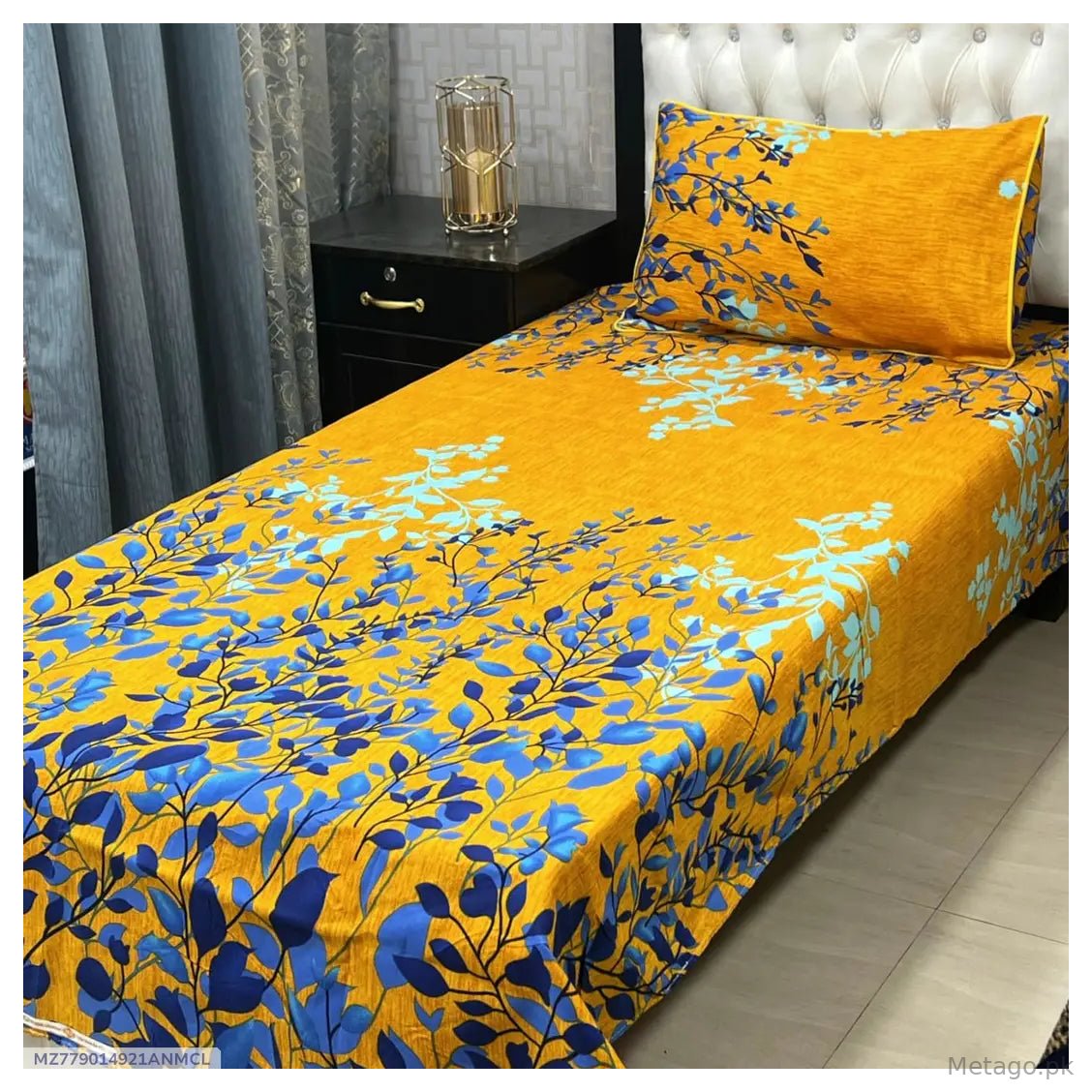 2 Pcs Crystal Cotton Printed Single Bedsheet