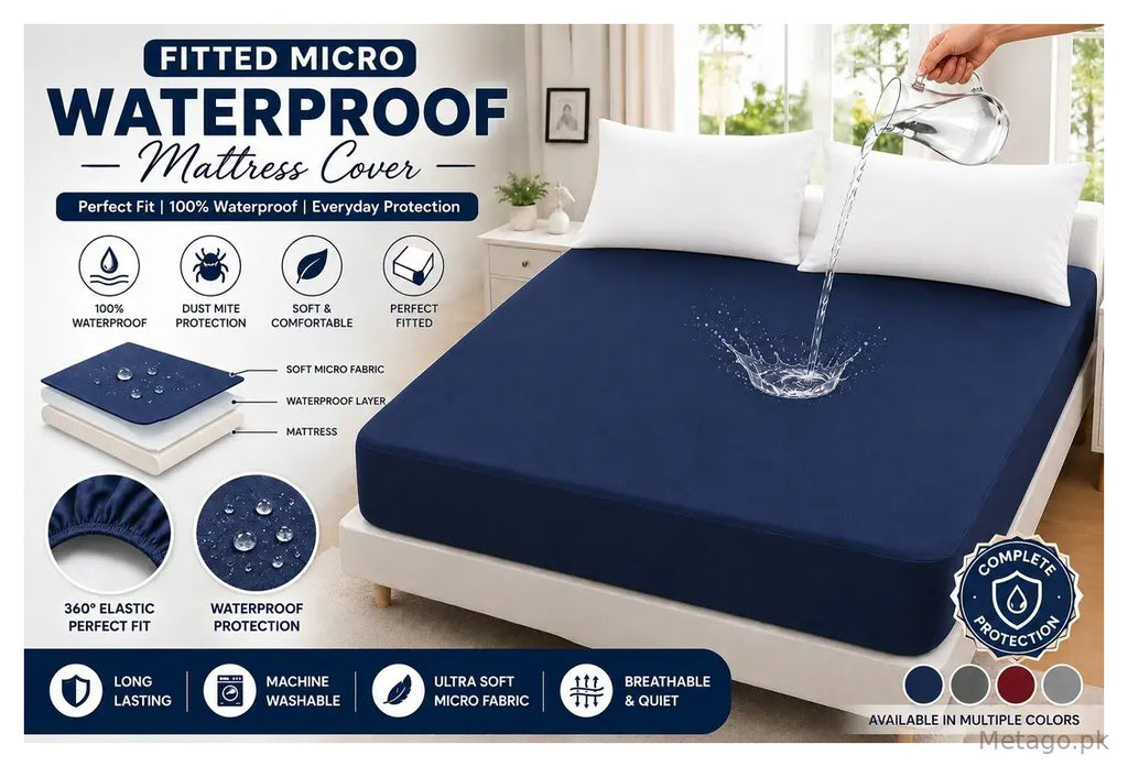 Micro Plain Double Bed Mattress Cover