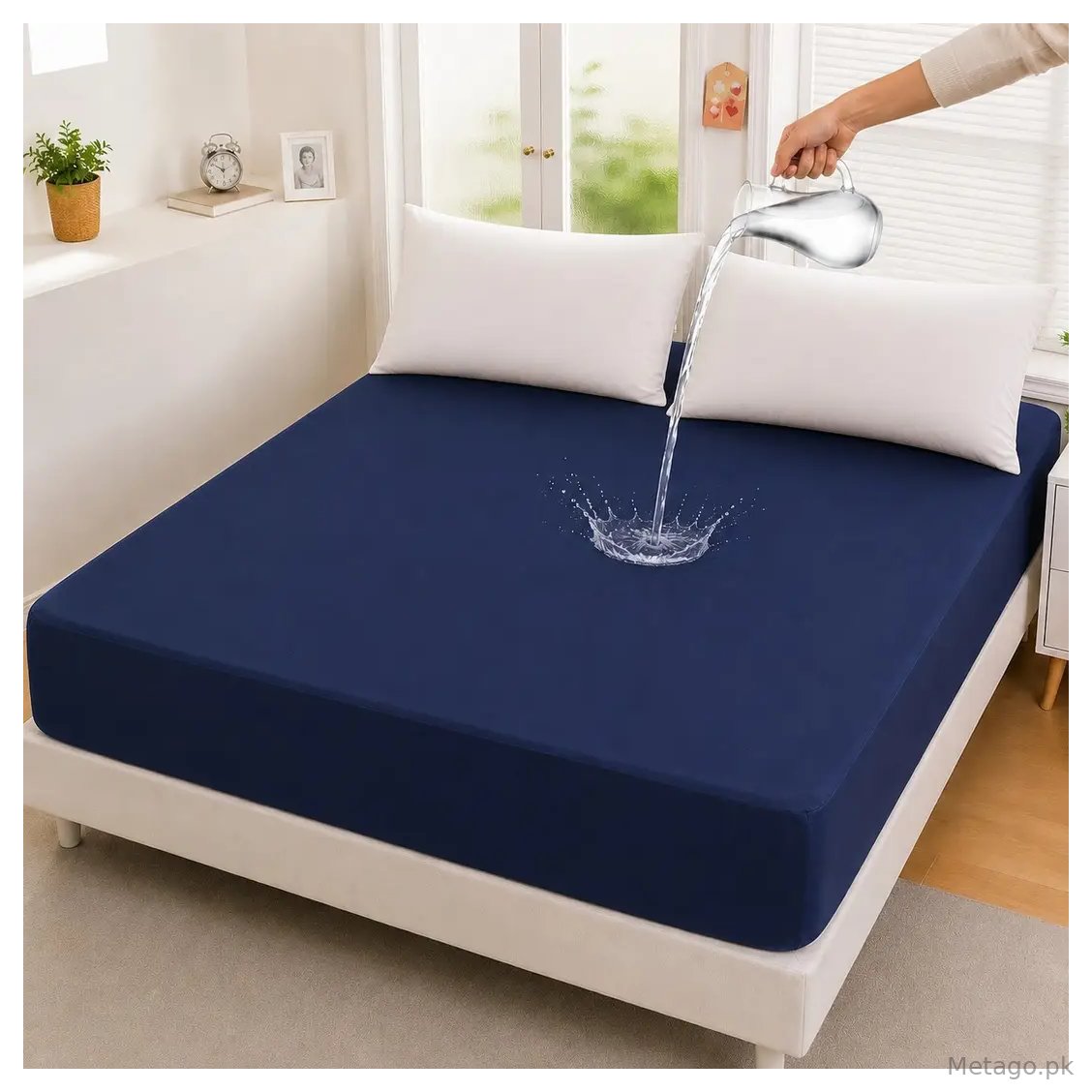 Micro Plain Double Bed Mattress Cover
