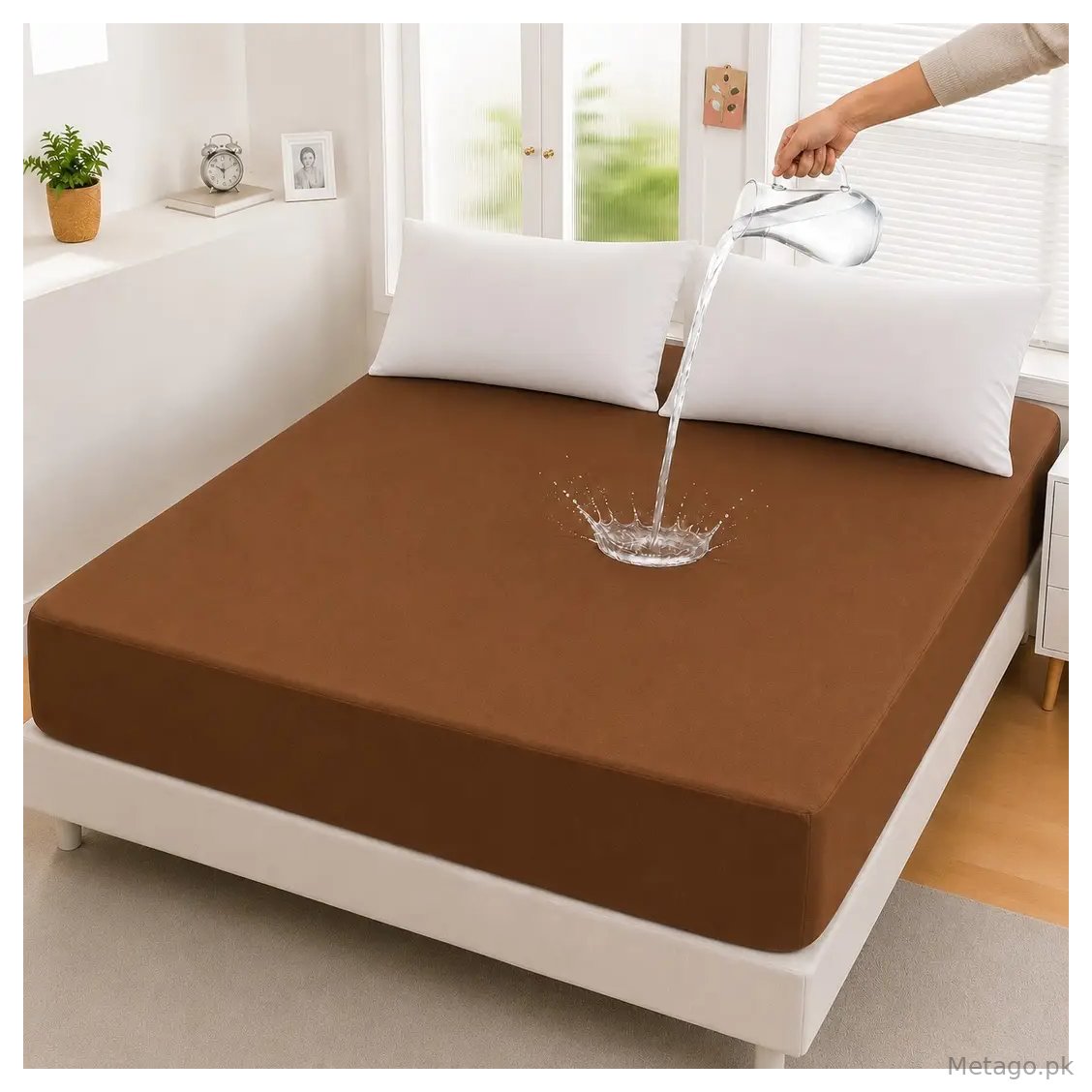 Micro Plain Double Bed Mattress Cover