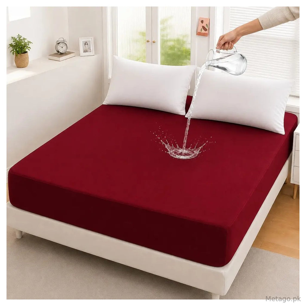 Micro Plain Double Bed Mattress Cover