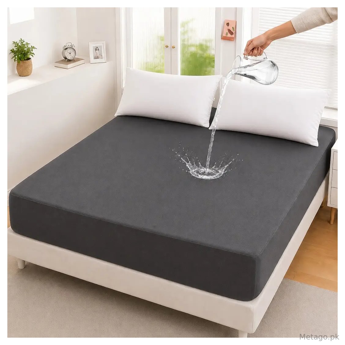 Micro Plain Double Bed Mattress Cover