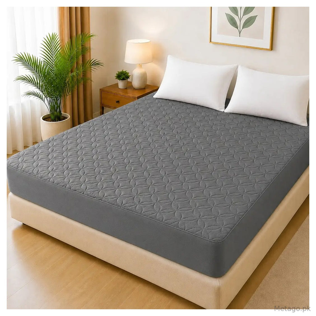 Micro Plain Double Bed Mattress Cover