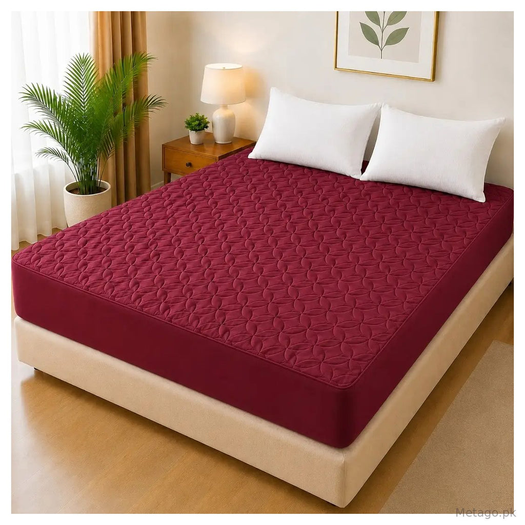 Micro Plain Double Bed Mattress Cover